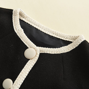 Elegante Completo Due Pezzi per Bambine, <span class=keywords><strong>Blazer</strong></span> e Gonna con Finiture Bianche e Nere, Outfit Primaverile e Autunnale, Abbigliamento Boutique alla Moda - Product Image 4