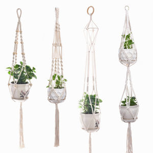 Macramé para Decoración del Hogar, Interior/Exterior, Colgadores de Plantas de Cuerda de Algodón Multiforma, <span class=keywords><strong>Macetero</strong></span> Colgante Decorativo, Soporte Vertical para Macetas - Product Image 1