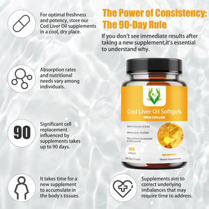 OEM ODM Cod Liver Oil Softgels Omega 3 EPA DHA Vitamin A&D3 Support Heart Glowing Skin Dietary <b>Supplement</b> - Product Image 3