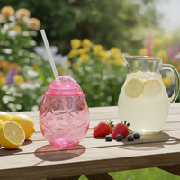 Gobelet en plastique fantaisie mignon en forme d'œuf à cocktail avec paille et couvercle pour Pâques