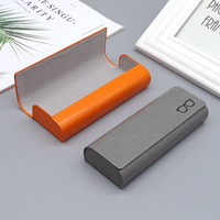 Boîte à lunettes de lecture anti-pression portable en cuir PU rigide avec fermeture magnétique, logo personnalisé, vente en gros
