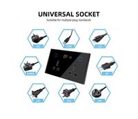 Prise Murale Universelle Intelligente Tuya WIFI 16A 147mm US EU UK AU Multi-Prise avec USB Type-C PD20W Contrôle à Distance par Alexa Google Home
