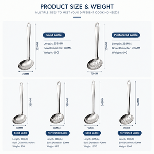 Cuillère passoire à long manche en acier inoxydable épaissi, louche à soupe pour fondue, sans danger pour les aliments, compatible lave-vaisselle, usage domestique et restaurant - Product Image 2