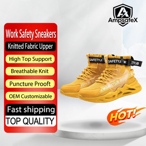 Zapatillas de Trabajo Tejidas Transpirables Anti-Impacto OEM al por Mayor, Zapatos de Seguridad Resistentes a Pinchazos y Antideslizantes para Uso Industrial - Product Image 1