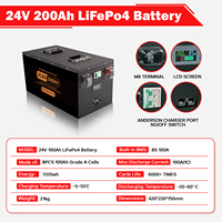 Baterai LiFePO4 Grade A 12V 24V 100-400Ah Dengan BMS Terintegrasi, Baterai Isi Ulang untuk RV, Kapal Laut, Sistem Tenaga Surya