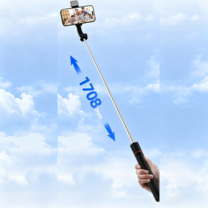 Soporte para Teléfono con Palo Selfie X17D, Trípode Extensible <span class=keywords><strong>de</strong></span> 1.7m con Luz <span class=keywords><strong>de</strong></span> Relleno, Rotación <span class=keywords><strong>de</strong></span> 360°, Control Remoto, <span class=keywords><strong>Acero</strong></span> <span class=keywords><strong>Inoxidable</strong></span>, Morado - Product Image 3