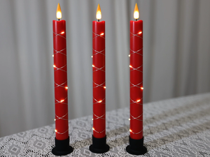 شموع إلكترونية <span class=keywords><strong>LED</strong></span> حمراء مزدوجة الجوانب على شكل عصا مضيئة لتزيين المشاهد في المهرجانات وتعزيز الأجواء الدافئة - Product Image 3