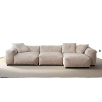 Sofa sectionnel nordique moderne pour petit plancher Nouveau design Meubles de salon à compression populaires Ensemble de tissus en velours pour appartements