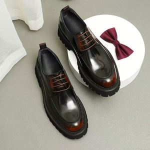 Chaussures Oxford à lacets pour hommes d'affaires, style élégant, confortables, de haute qualité, formelles, vente chaude 2023, cuir véritable de luxe - Product Image 5