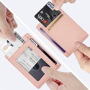 RFID блокирующий тонкий кошелек-минималистичный кожаный передний карман кошельки, ультратонкий металлический держатель для карт - Product Image 3