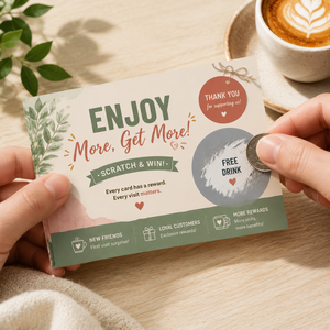 Tarjetas Promocionales Rasca y Gana Personalizadas, Impresión de Datos Variables de Alta Calidad, Tarjetas de Regalo para Agradecimiento - Product Image 1