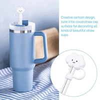 Capuchons de paille anti-poussière en silicone, motif dessin animé mignon, réutilisables et écologiques pour gobelets, embouts de 6-8 mm