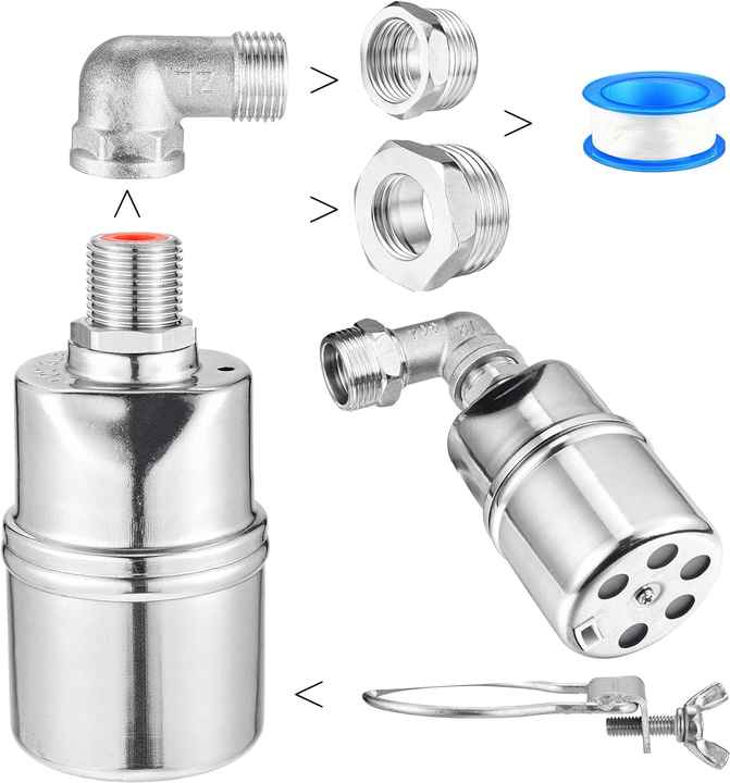 304 Stainless Steel Float Valve For Water Tanks - 1/2" Or 3/4" Automatic Water Level Control For Troughs, Pools