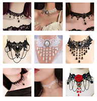 Collier en dentelle gothique Lolita, collier en dentelle noire pour fête, Comic Con, tenues Lolitas, costumes de vacances, jouets sexy pour adultes