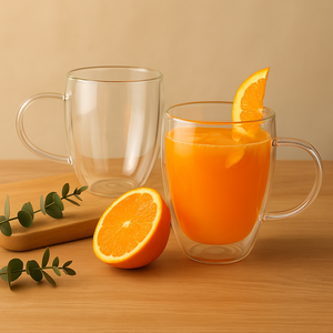 Verre borosilicate à double paroi transparent de 350 ml, qualité alimentaire, sans plomb, avec poignée, résistant à la chaleur, passe au lave-vaisselle, pour latte et cappuccino - Product Image 4