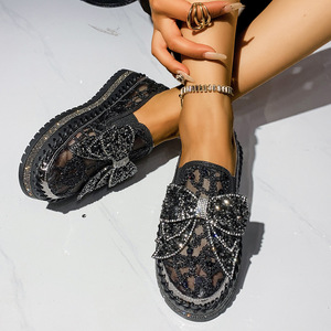 Waterdrop <b>pointed</b> <b>toe</b> loafers for women, net surface, breathable, casual single shoes, one-piece slip-on ladies' sandals - Product Image 6