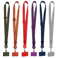 Sangle de cou réglable en nylon pour téléphone portable, lanière bandoulière avec patch de fixation pour coque de téléphone