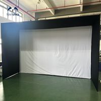 Fábrica de marco de hierro, venta al por mayor, carcasa de bajo precio, pantalla de simulador de Golf, cabina Rectangular de proyección interactiva para juego de Golf AR