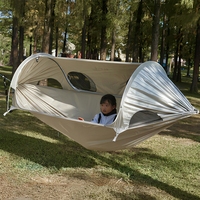 Hamac de camping extérieur en nylon 270 cm pour deux personnes, capsule spatiale de voyage, avec moustiquaire intégrée anti-moustiques et anti-UV