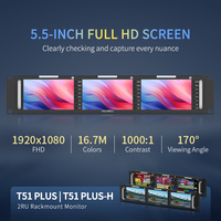 Moniteur de diffusion FEELWORLD T51 PLUS 5,5 pouces à montage en rack Full HD 3G-SDI 4K avec entrée AV