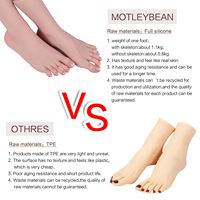 Mannequin Prothétique Réaliste Pieds En Silicone Pratique Faux Modèle De Pied Outil Mobile Flexible Sans Nail Tip Art Formation