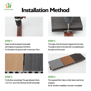 <span class=keywords><strong>Plancher</strong></span> en WPC pour extérieur, pas de peinture nécessaire, fabricant de planches de terrasse en bois composite plastique - Product Image 6