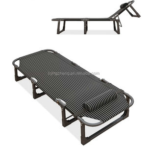 Cama de Playa Plegable de Metal Ajustable, Tumbona, Cama Plegable Portátil - Product Image 4