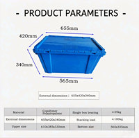 Caisse de déménagement en plastique bleu empilable et peu encombrante, boîte logistique en plastique pour expédition