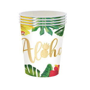 Forniture per feste a tema compleanno per bambini Hawaii kit piatti di carta estiva <span class=keywords><strong>Aloha</strong></span> per decorazioni - Product Image 5