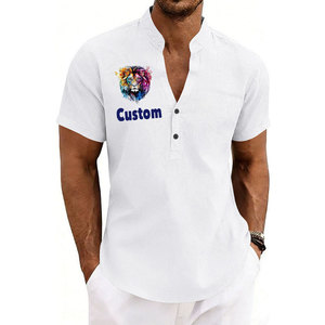 Camisetas de Hombre Lisas de Lino 100% de Alta Calidad con Logotipo Personalizado al por Mayor, Camisetas Unisex Casuales para Hombre con Estampado Gráfico - Product Image 5
