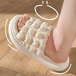 Nouvelles pantoufles en lin pour femmes, toutes saisons, intérieur, coton et lin, antidérapantes, silencieuses, à semelle épaisse, pour l'été et l'hiver, pour couples - Product Image 2