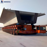 Camion transporteur de poutres de pont lourd Shenghua, remorque modulaire, moteur 5000 kW, construction en acier, protection contre les surcharges de poids