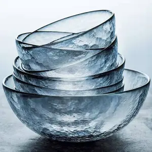 Juego de cena de vidrio prensado, platos de cristal baratos, cuenco de cristal de 3,9 pulgadas, venta al por mayor de fábrica