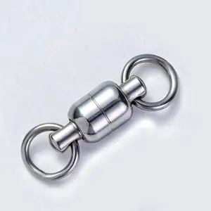 Manufacturers popular stainless steel ball bearing rotation with solid ring Saltwater Fishing Tackle rolling swivel