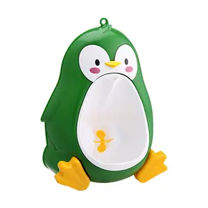 High quality Cartoon Penguin shape design baby potty training plastic urinal potty for boys