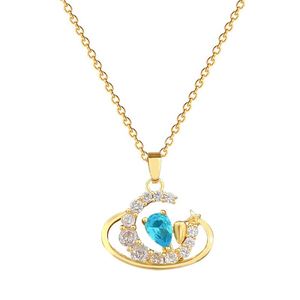 Collar con Colgante de Luna y Galaxia de Circonita Chapado en Oro de 18K para Mujer, Collar de Acero Inoxidable - Product Image 6