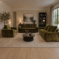 Luxuriöses Modernes Samt-Sofa-Set Wohnzimmermöbel mit Sessel Premium Stoffbezogene Couch Komfortables Heim-Lounge-Sofa