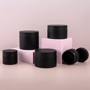 Pot cosmétique vide en PP noir de 50 ml, rechargeable, hermétique, pour crème, soin du corps, beurre corporel - Product Image 3