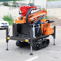 Machine de forage de puits d'eau sur chenilles Diesel SM200 200m avec compresseur d'air et pompe