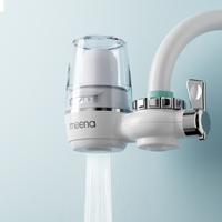 Filtre de Robinet de Cuisine à Double Sortie d'Eau, Purificateur d'Eau Frontal Domestique en Plastique et Céramique, Filtre à Charbon Actif Manuel pour Robinet