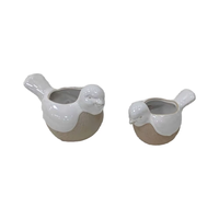 Petit pot de fleurs moderne en céramique en forme d'animal avec finition émaillée, design traditionnel durable pour le bureau, l'espace de vie et le jardin
