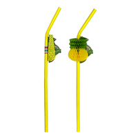 Lot de pailles en papier biodégradables avec ananas en forme d'ananas, écologiques, jetables, pour Cocktail, pour fête, 50 pièces