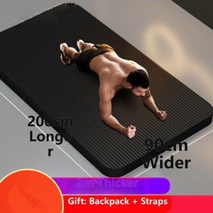 Tapete de Yoga NBR para Hombre, Absorbente de Impactos, 10 mm de Grosor, Extra Ancho, Protección de Articulaciones, Antidesgarro, para Ejercicios de Fitness y <span class=keywords><strong>HIIT</strong></span> - Product Image 5