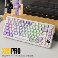 Nouveau clavier mécanique sans fil USB BT RGB à trois modes Attack Shark X85 PRO avec personnalisation de jeu à échange à chaud