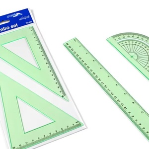 Juego de Reglas de Geometría de Plástico de Calidad Superior, 4 Piezas, Regla Recta y Triángulo - Product Image 2