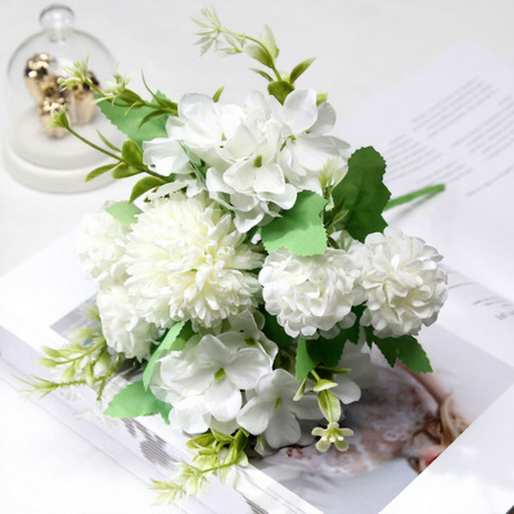Combinación de 5 tenedores flor blanca