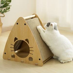 Cuccia per Gatti Ecologica in Legno con <span class=keywords><strong>Tiragraffi</strong></span> Ondulato, Senza Vernice, Postazione per Gatti, Nido, Arredamento per Animali Domestici - Product Image 5