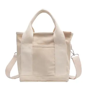 नई चेक-इन कपास कैनवास बैग ले जाना महिलाओं छोटे हैंडबैग स्टाइलिश ढोना बैग के लिए महिलाओं के फैशन Crossbody बैग