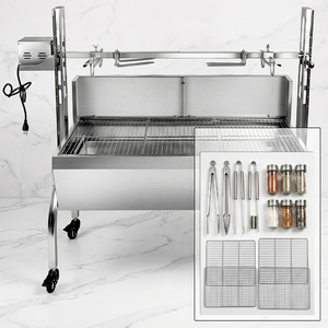 Asador de carbón de acero inoxidable <span class=keywords><strong>para</strong></span> cerdos y corderos, asador giratorio, parrilla de carbón <span class=keywords><strong>para</strong></span> cerdos - Product Image 1