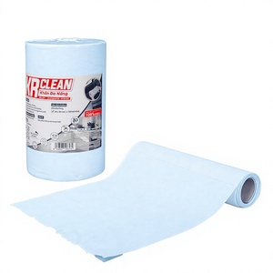Lingettes nettoyantes multi-usages Krclean Blue en rouleau 25x30cm, serviettes en papier jetables non tissées - Product Image 1